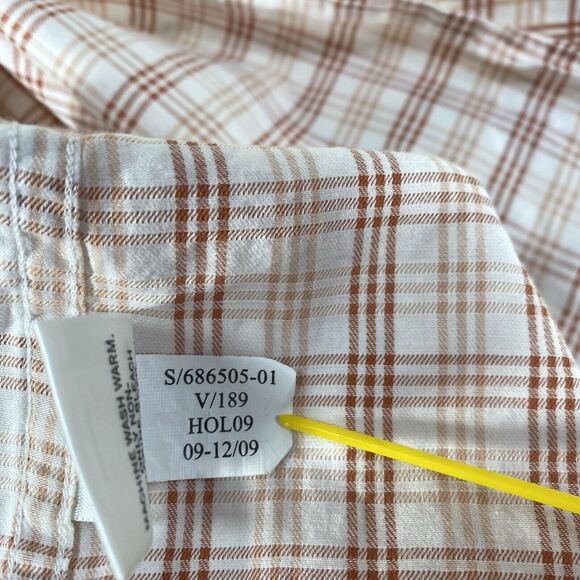 Banana Republic Shirt Mens Sz XXL Orange Plaid Cotton Button Up Long Sleeve 2XL - Picture 10 of 10